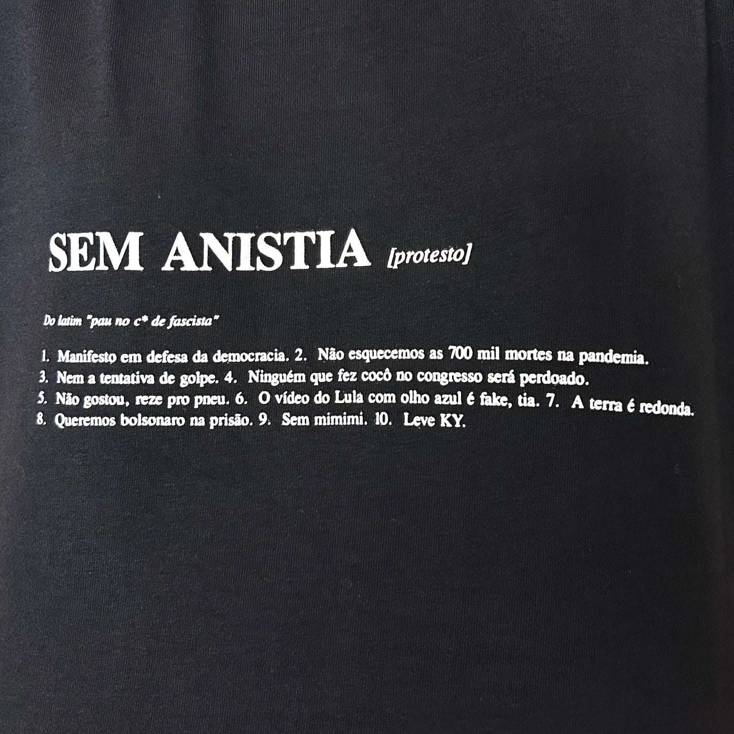 Camiseta UNISSEX Sem Anistia (EXCLUSIVO)
