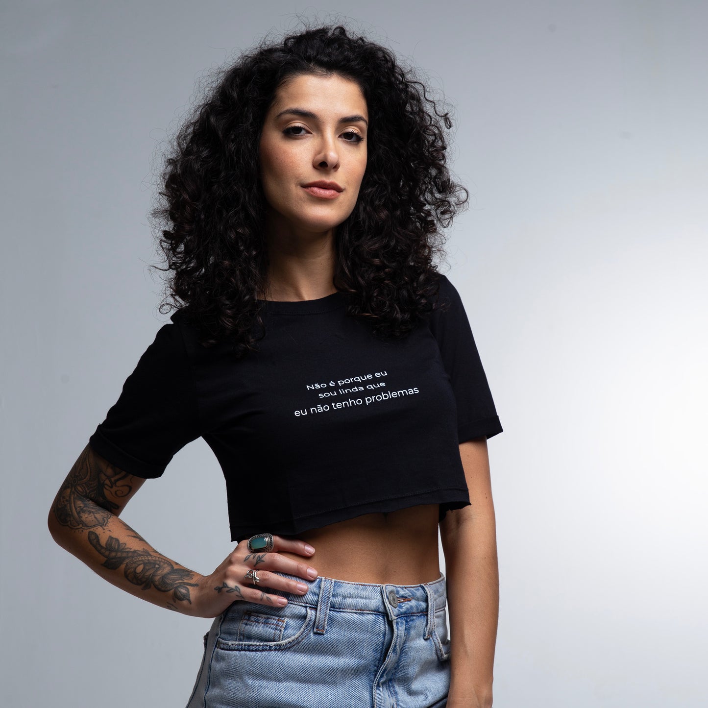 Cropped Slim Linda & Com Problemas