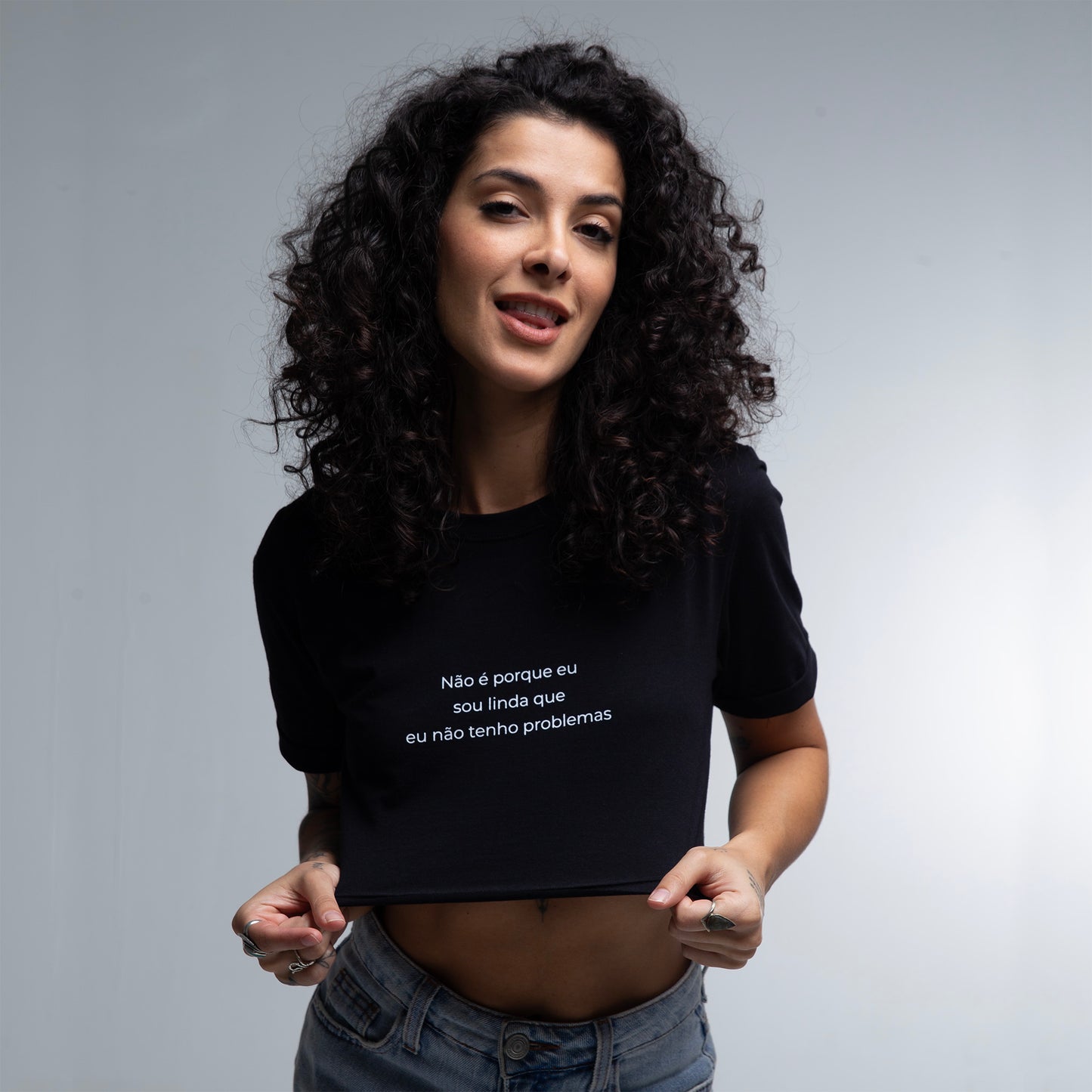 Cropped Slim Linda & Com Problemas