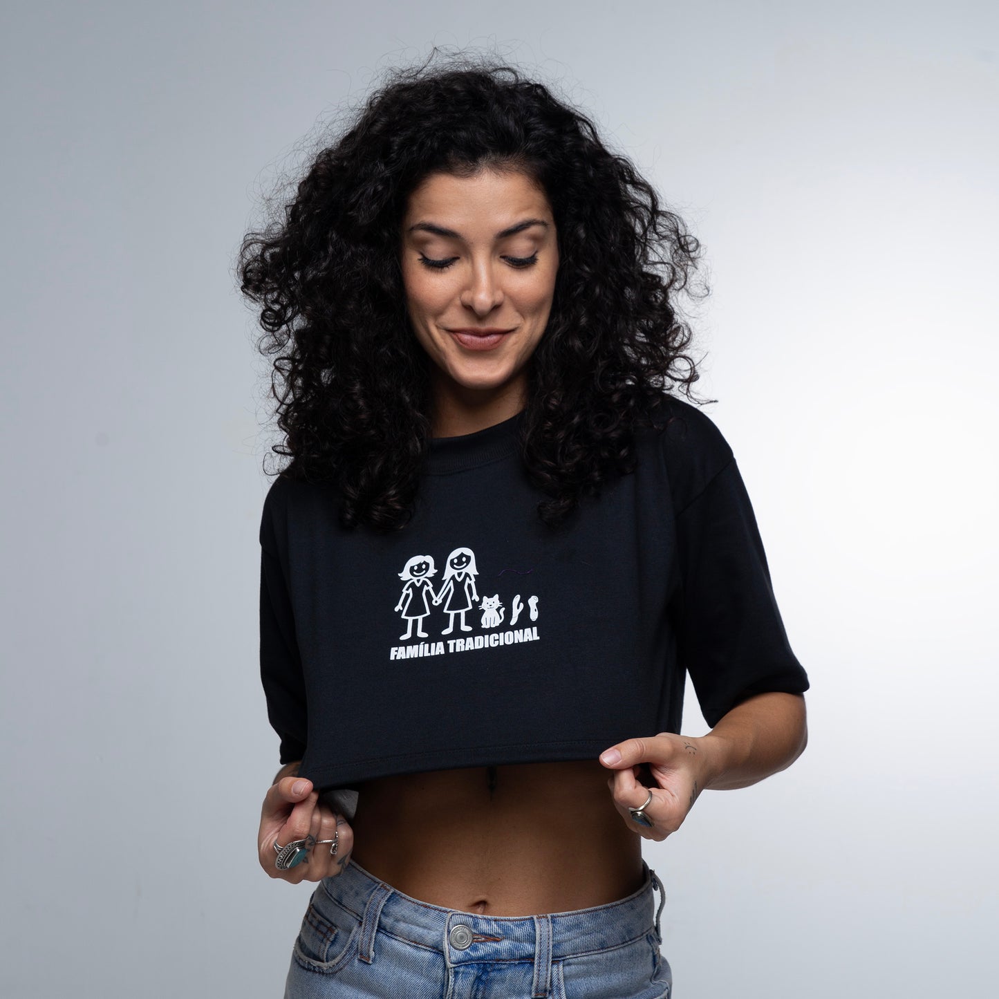 Cropped Oversized Família Tradicional