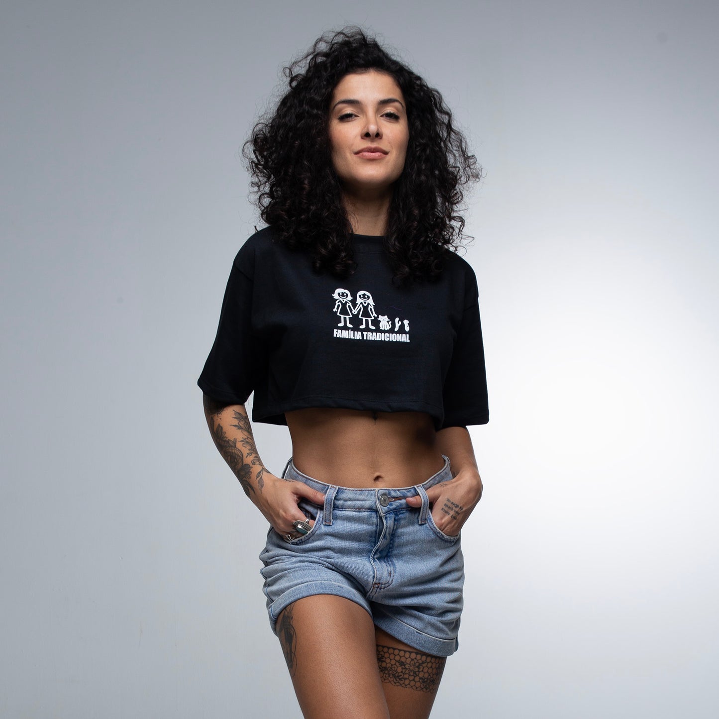 Cropped Oversized Família Tradicional