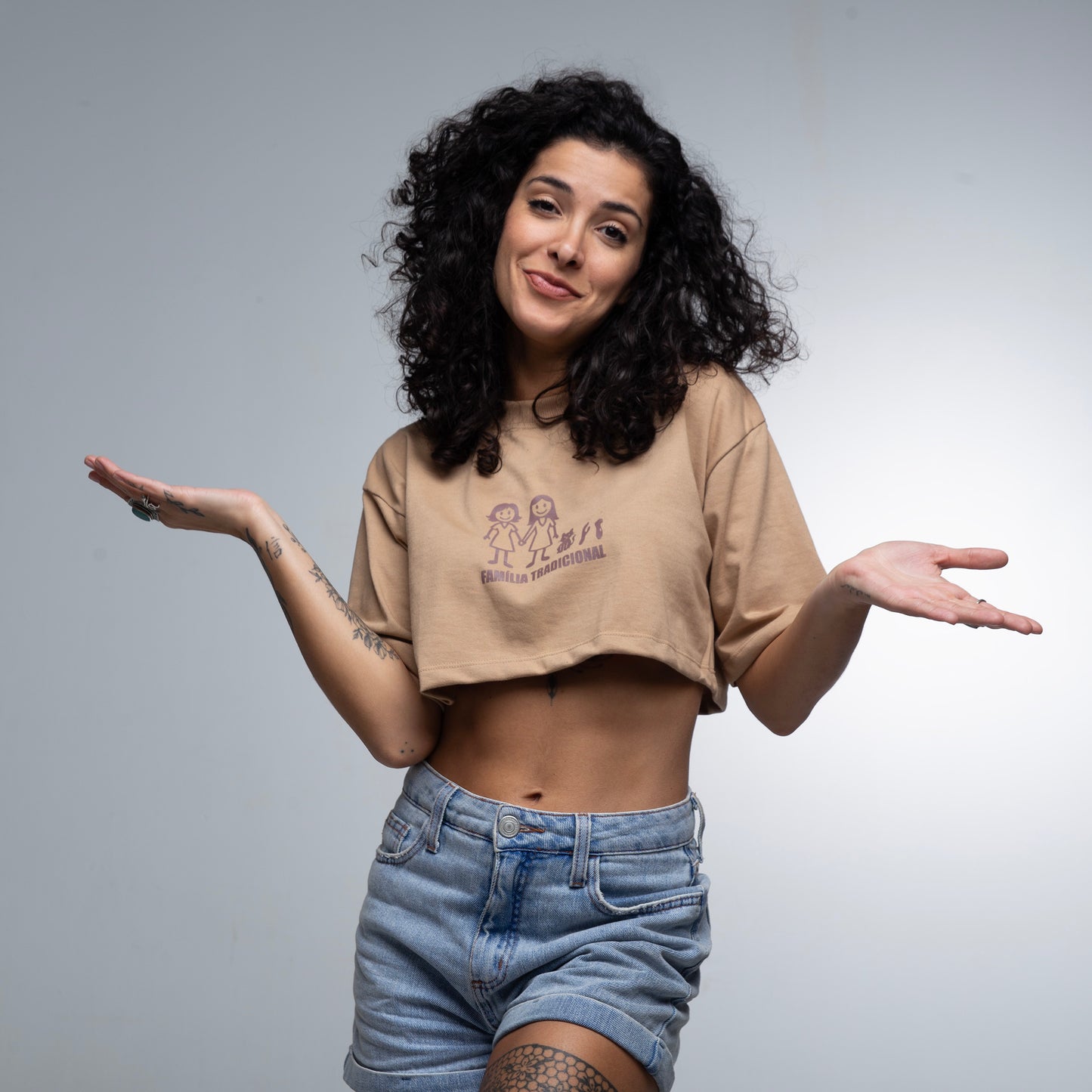 Cropped Oversized Família Tradicional