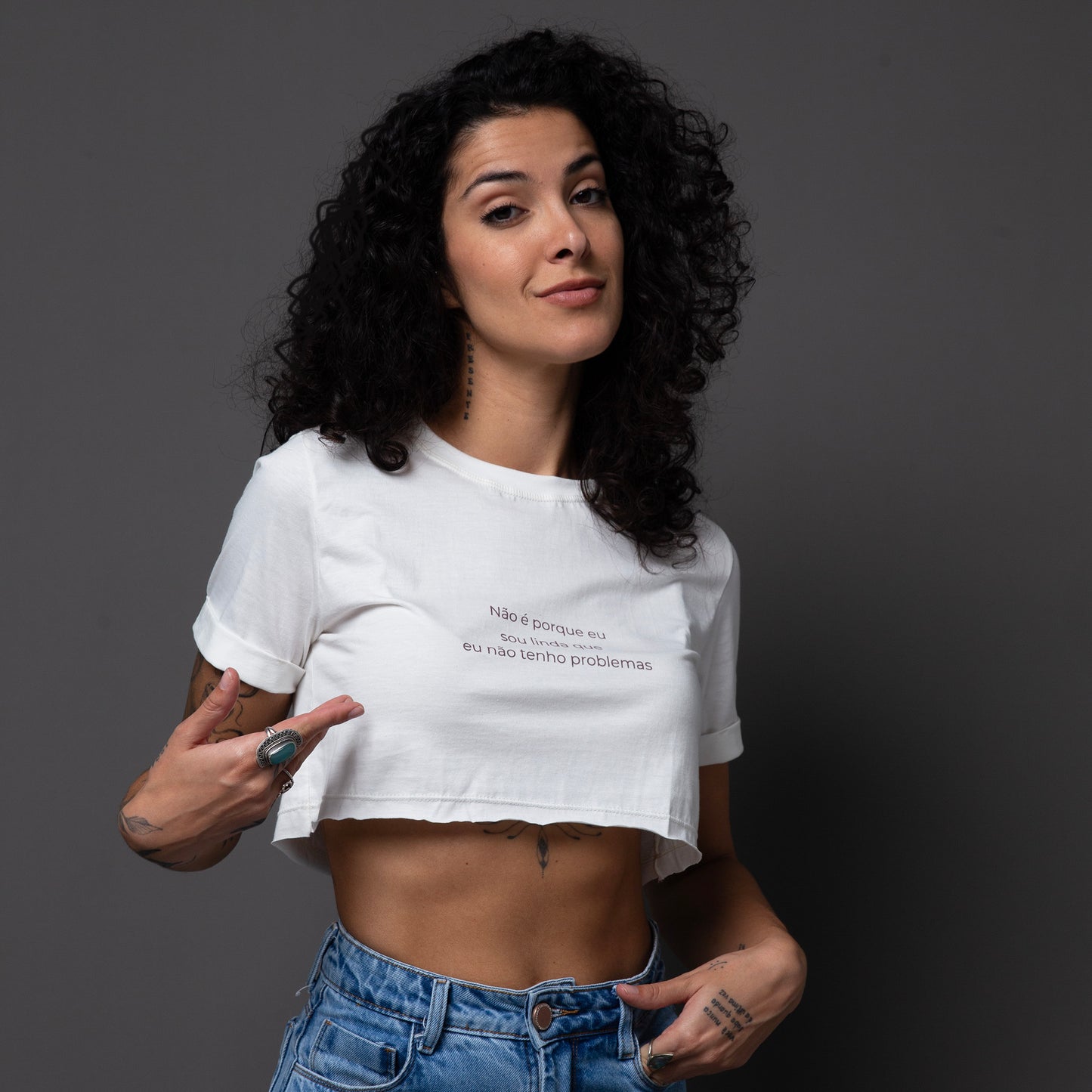 Cropped Slim Linda & Com Problemas